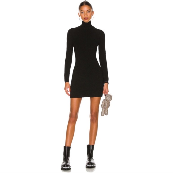 COPY - NWT ALEXANDER WANG Long Sleeve Turtleneck Velour Mini Dress Back Cutout … - Picture 3 of 13